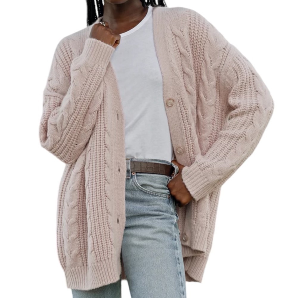 Jenni Kayne 'Cable Cocoon' Cardigan in Blush - Picture 1 of 3